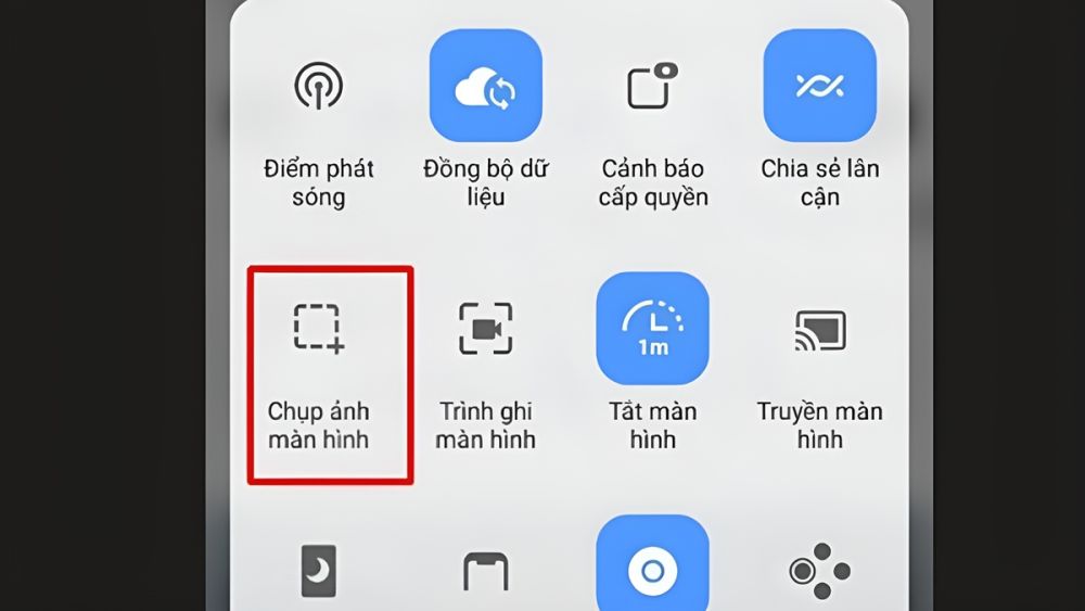 Cách chụp màn hình trên Android bằng thanh công cụ