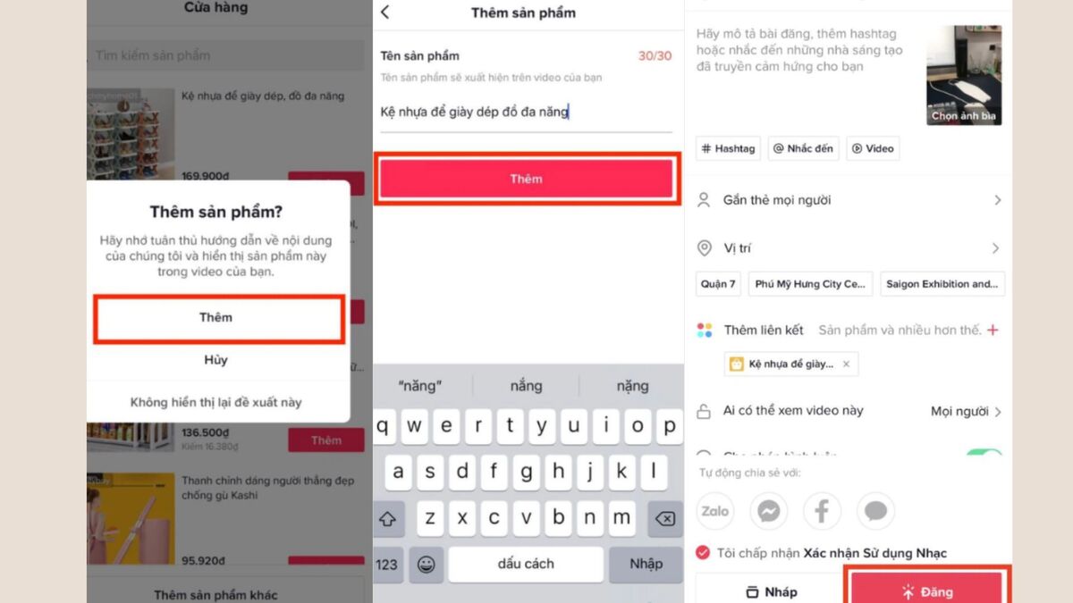 Cách gắn link sản phẩm trên video TikTok đơn giản bước 3