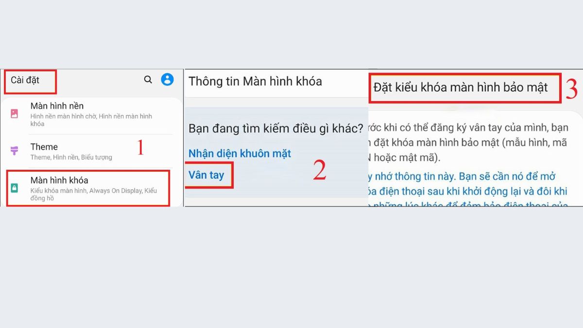 Cài đặt khóa ứng dụng trên Samsung bằng vân tay bước 1
