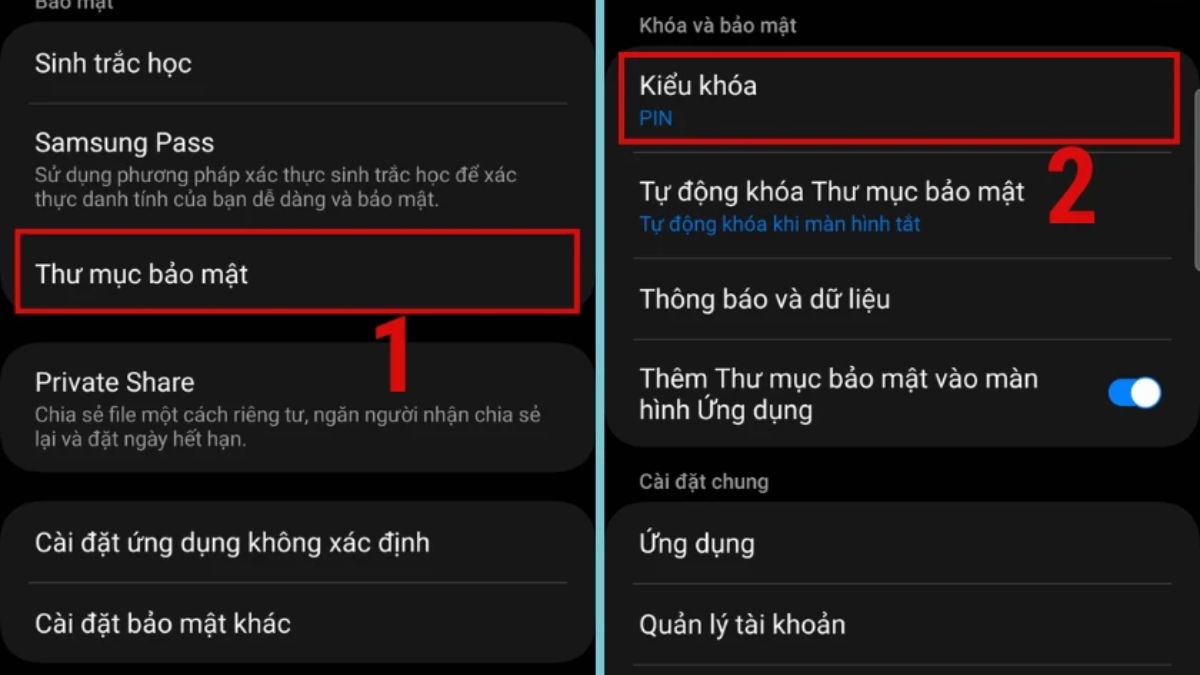 Cách khóa ứng dụng trên Samsung bằng thư mục bảo mật bước 2