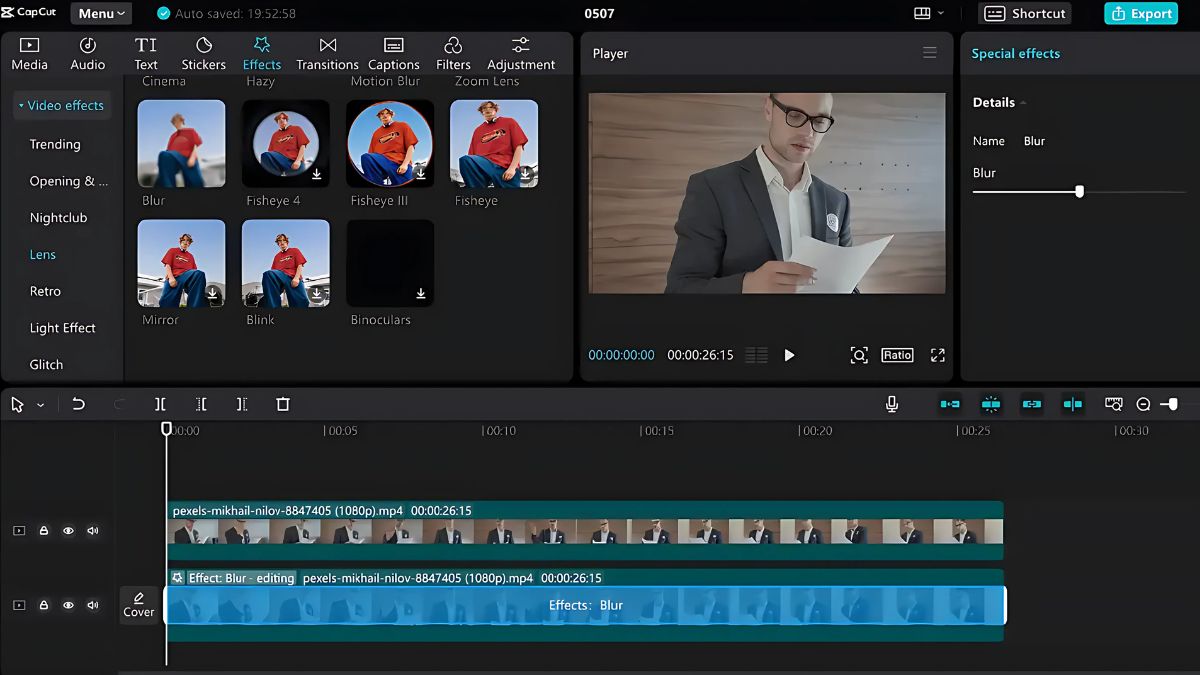 Cách làm mờ 1 phần video trên CapCut PC bước 2