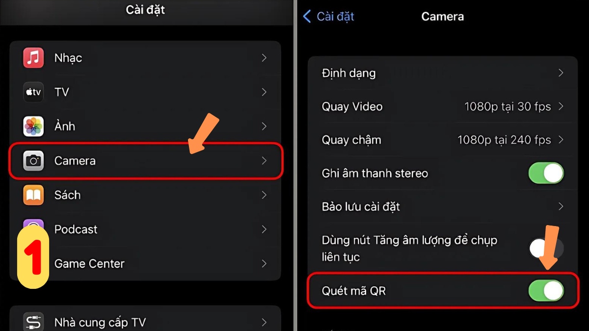 Cách quét mã QR WiFi trên iPhone bước 1