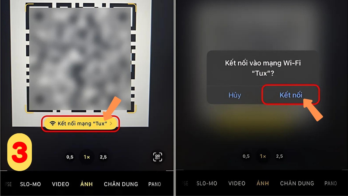 Cách quét mã QR WiFi trên iPhone bước 3