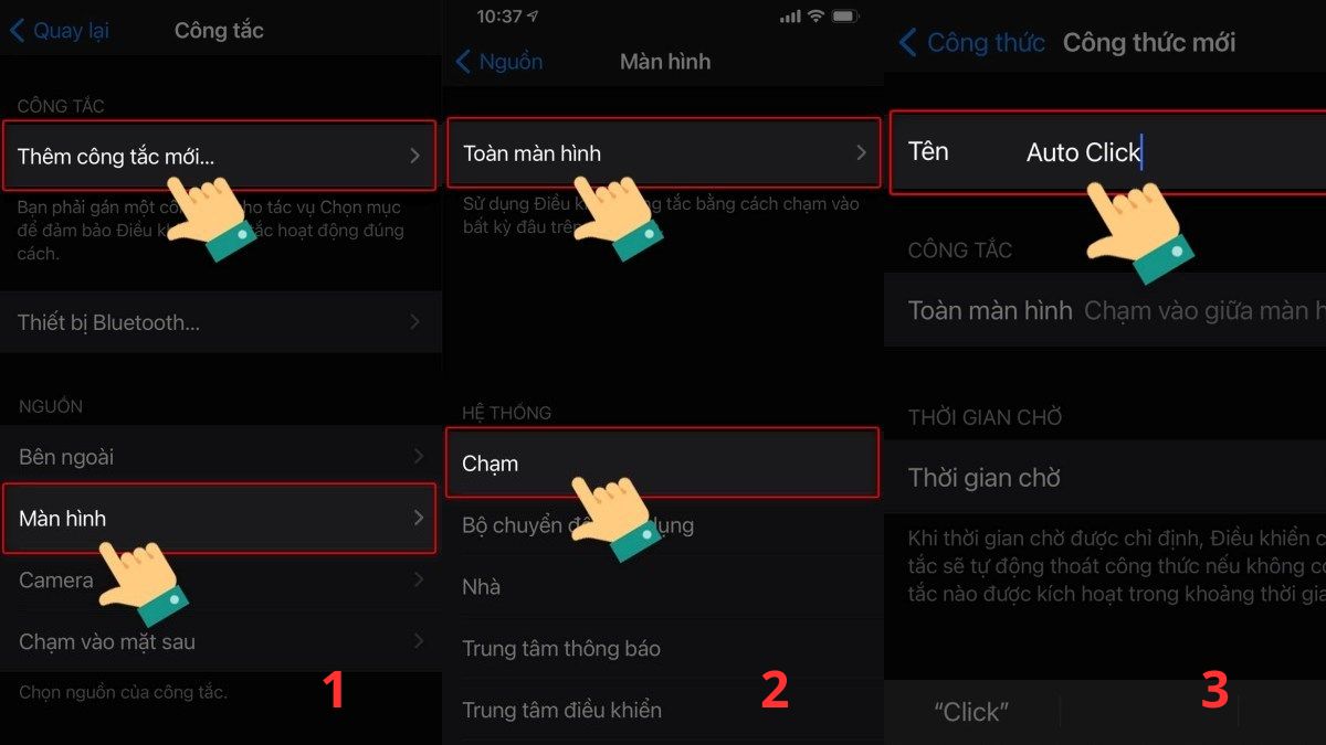 Cách săn sale Shopee bằng Auto Click trên iPhone bước 1