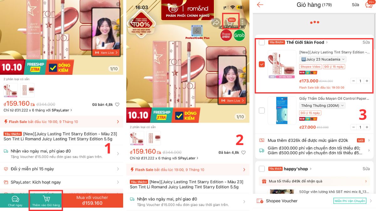 Cách săn sale Shopee nhanh thêm vào giỏ hàng 