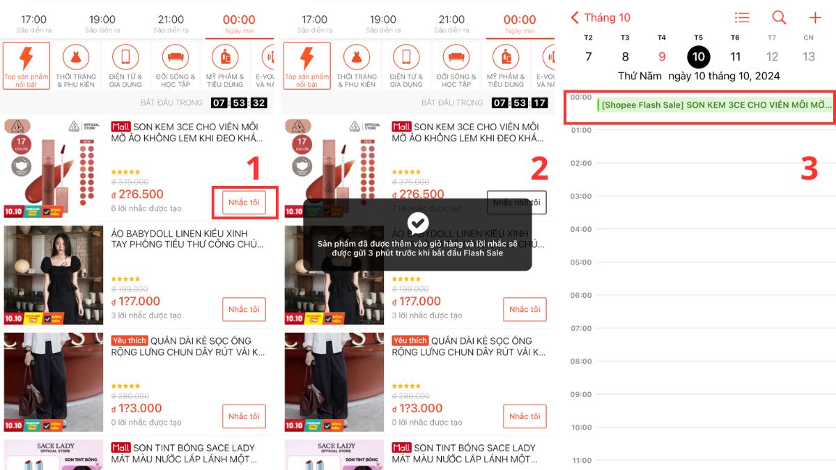 Cách săn sale Shopee dùng tính năng nhắc tôi