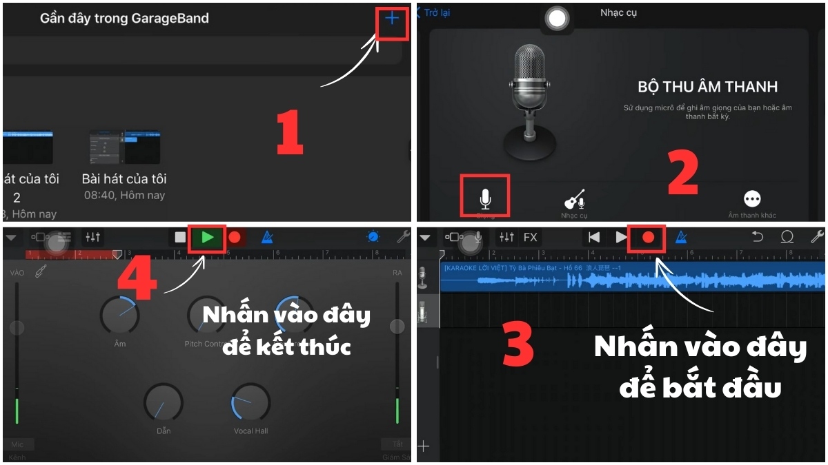 cách sử dụng GarageBand thu âm giọng hát