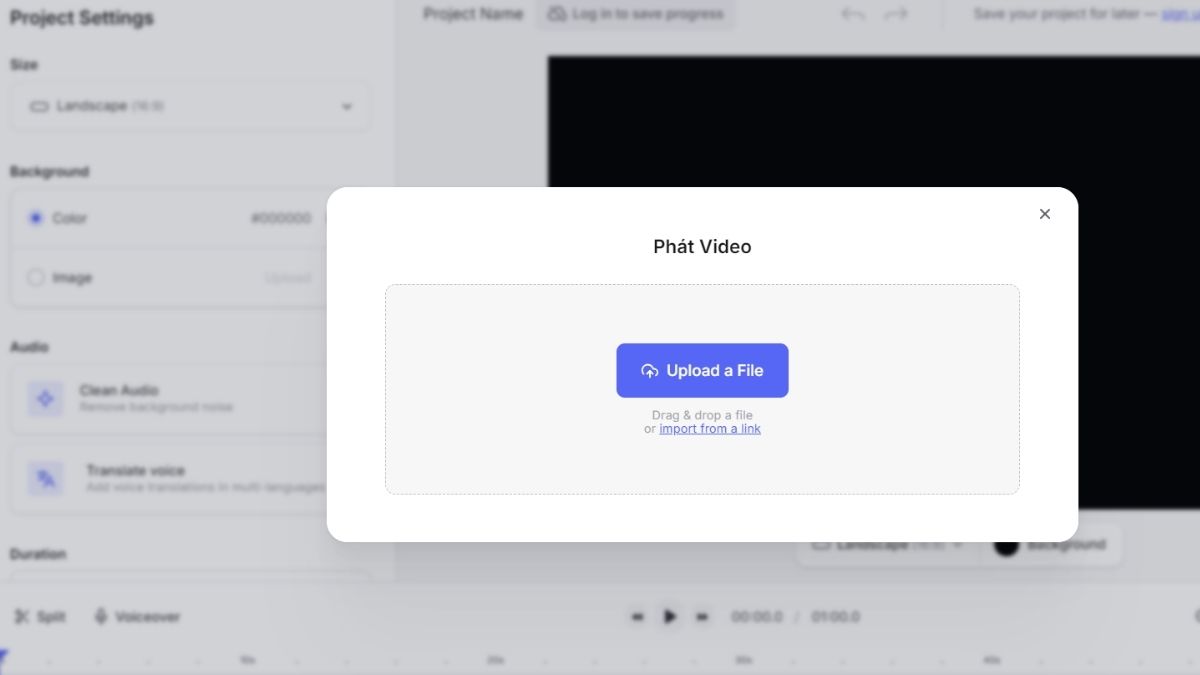 cách sử dụng VEED phát video bước 1