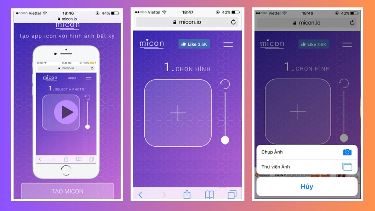 Cách tạo icon trên iPhone bằng ảnh của mình bước 1