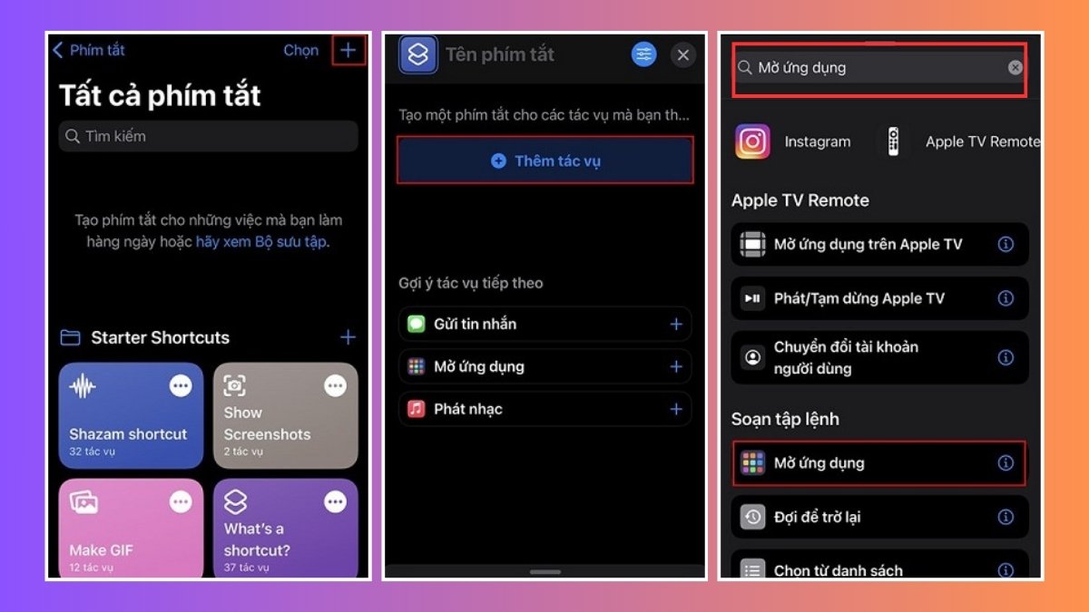 Hướng dẫn cách tạo icon cho ứng dụng trên iPhone bằng app phím tắt bước 1