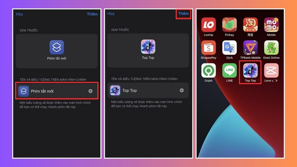 Hướng dẫn cách tạo icon cho ứng dụng trên iPhone bằng app phím tắt bước 3