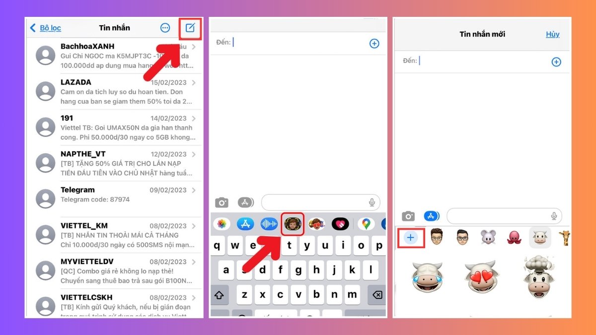 Cách tạo Memoji icon khuôn mặt trên iPhone bước 1