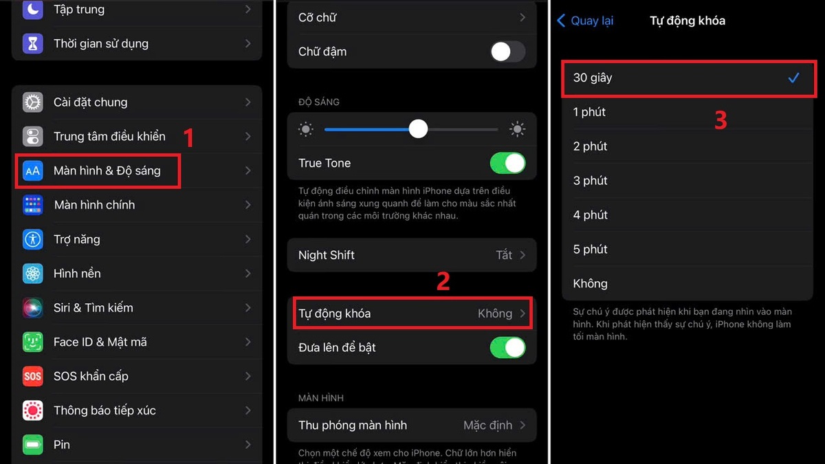 Cách tắt màn hình iPhone với tính năng khóa tự động