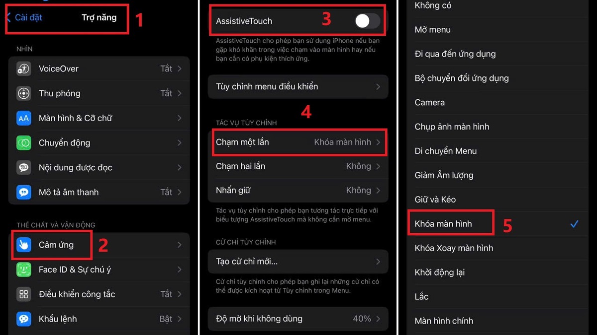 Cách tắt màn hình iPhone bằng một chạm