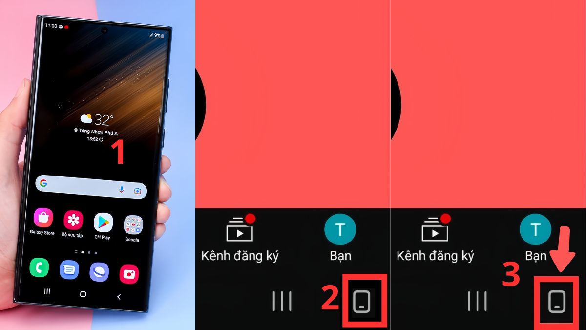 Hướng dẫn cách xoay màn hình Samsung từ nút tắt