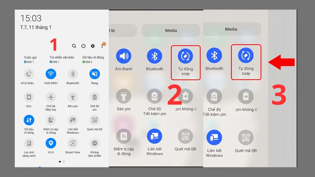 Xoay màn hình Samsung tự động ở đâu
