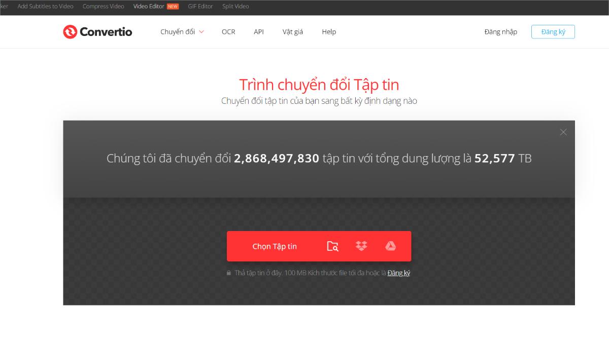 Chuyển PDF sang Word miễn phí bằng Convertio bước 1