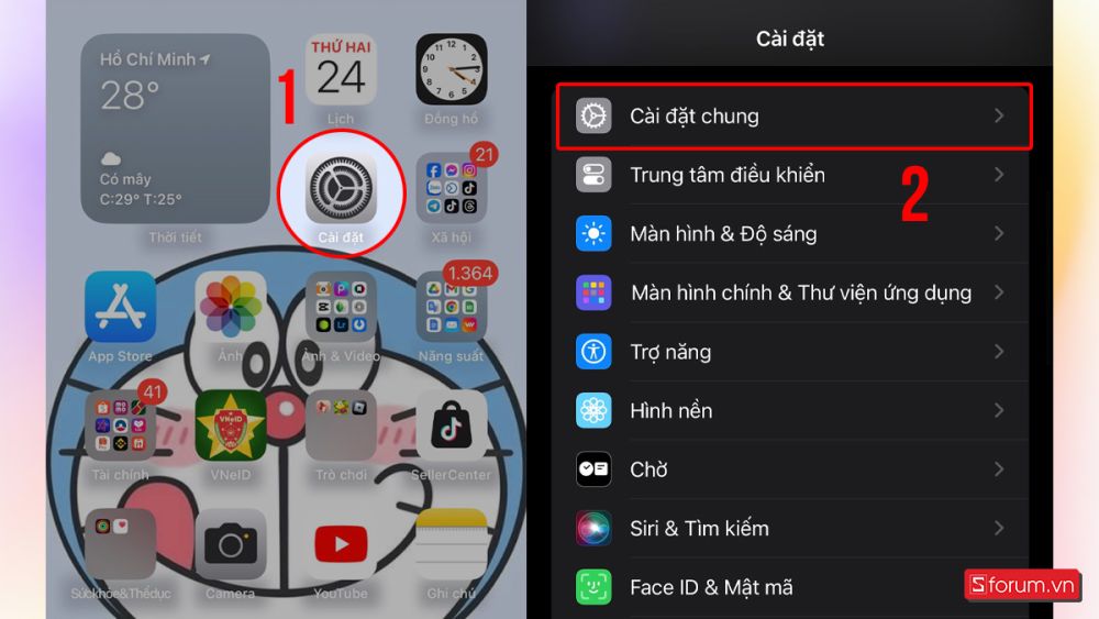 Hướng dẫn cách khôi phục cài đặt gốc trên iPhone bằng cài đặt bước 1