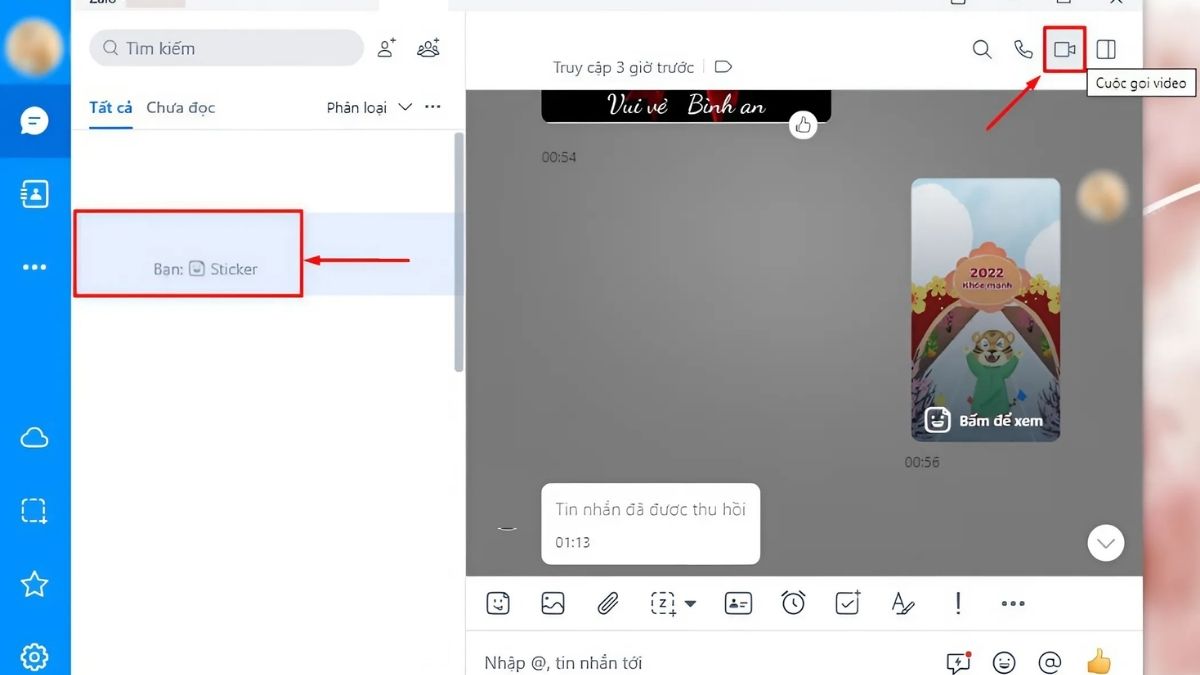 Hướng dẫn cách gọi video Zalo trên PC bước 2