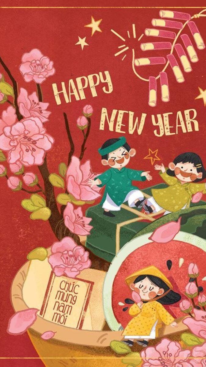 Hình nền thiệp Tết 2025