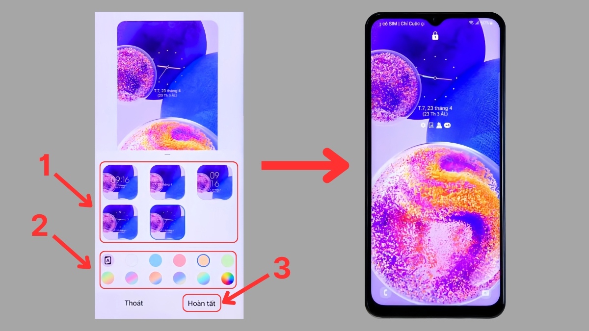 Cách hiển thị đồng hồ trên màn hình khóa Samsung bước 2