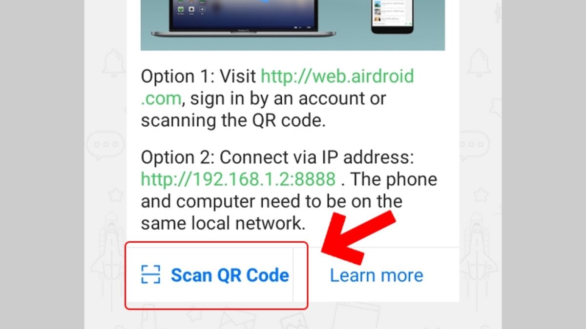 Kết nối Samsung với máy tính bằng AirDroid bước 4