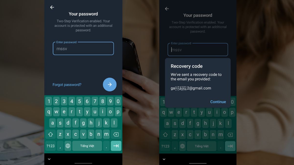Cách lấy lại mật khẩu Telegram bằng Gmail bước 2