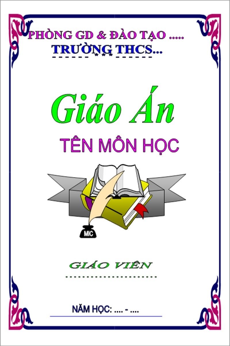 Mẫu bìa Word giáo án đẹp