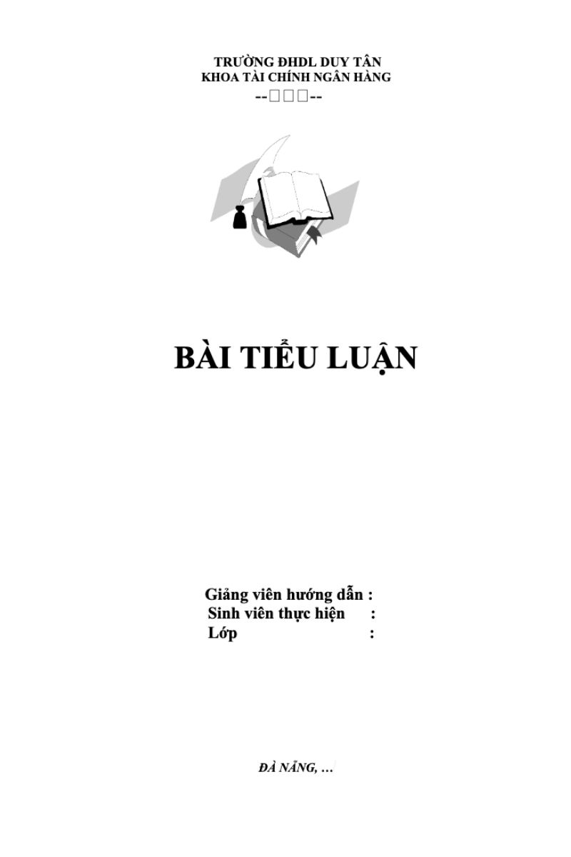 Mẫu bìa Word tiểu luận đẹp nhất