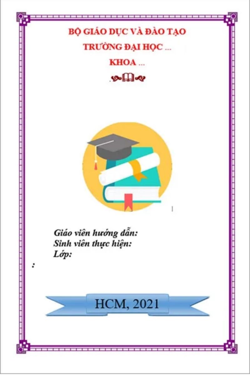 Mẫu bìa Word đẹp viết luận án
