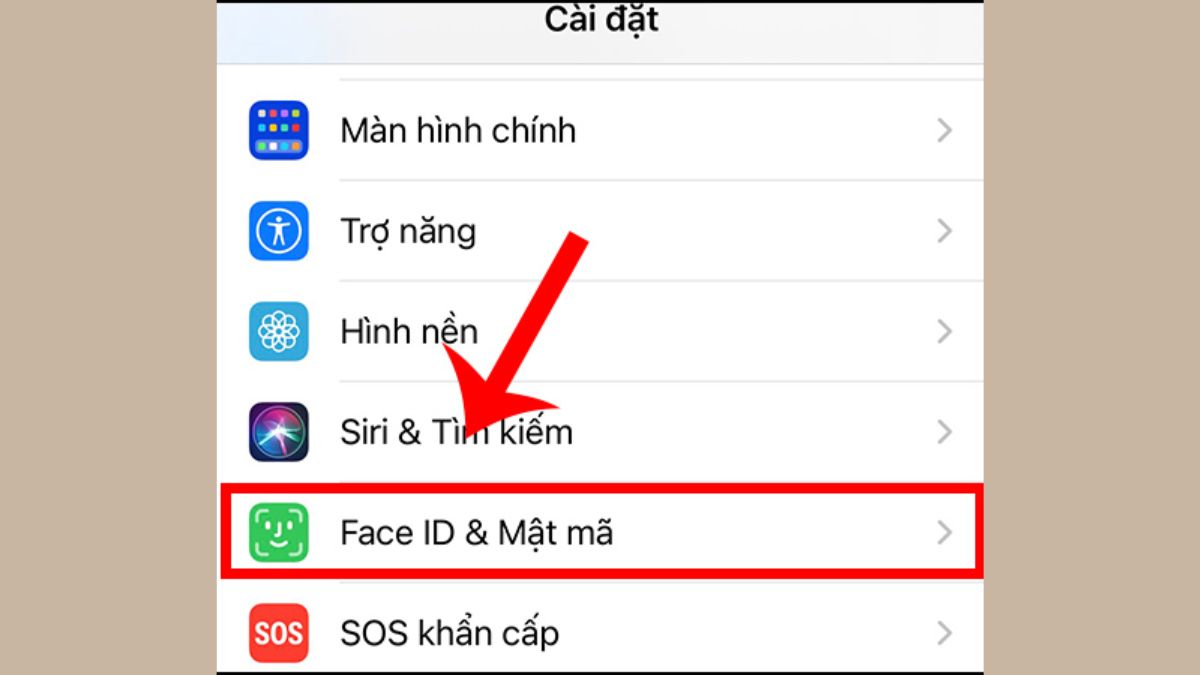 Cách cài đặt Passcode trên điện thoại iPhone bước 1