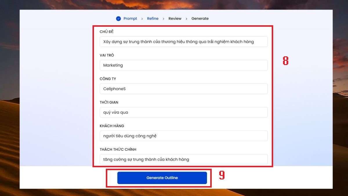 Cách sử dụng Presentations AI tạo Slides thuyết trình bước 3