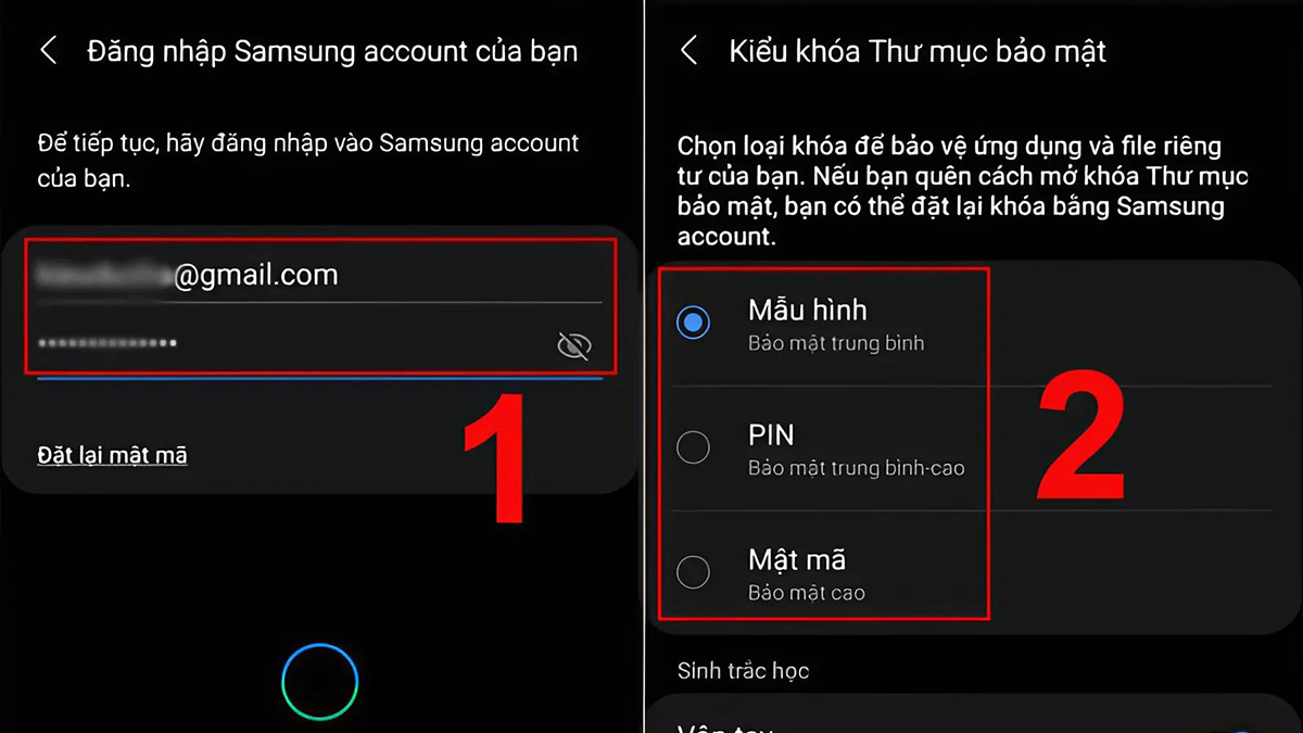 Cách kích hoạt thư mục bảo mật Samsung bước 2