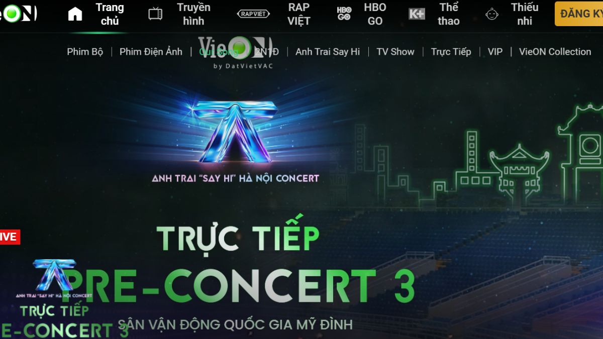Cách xem VieON miễn phí trên máy tính bước 1