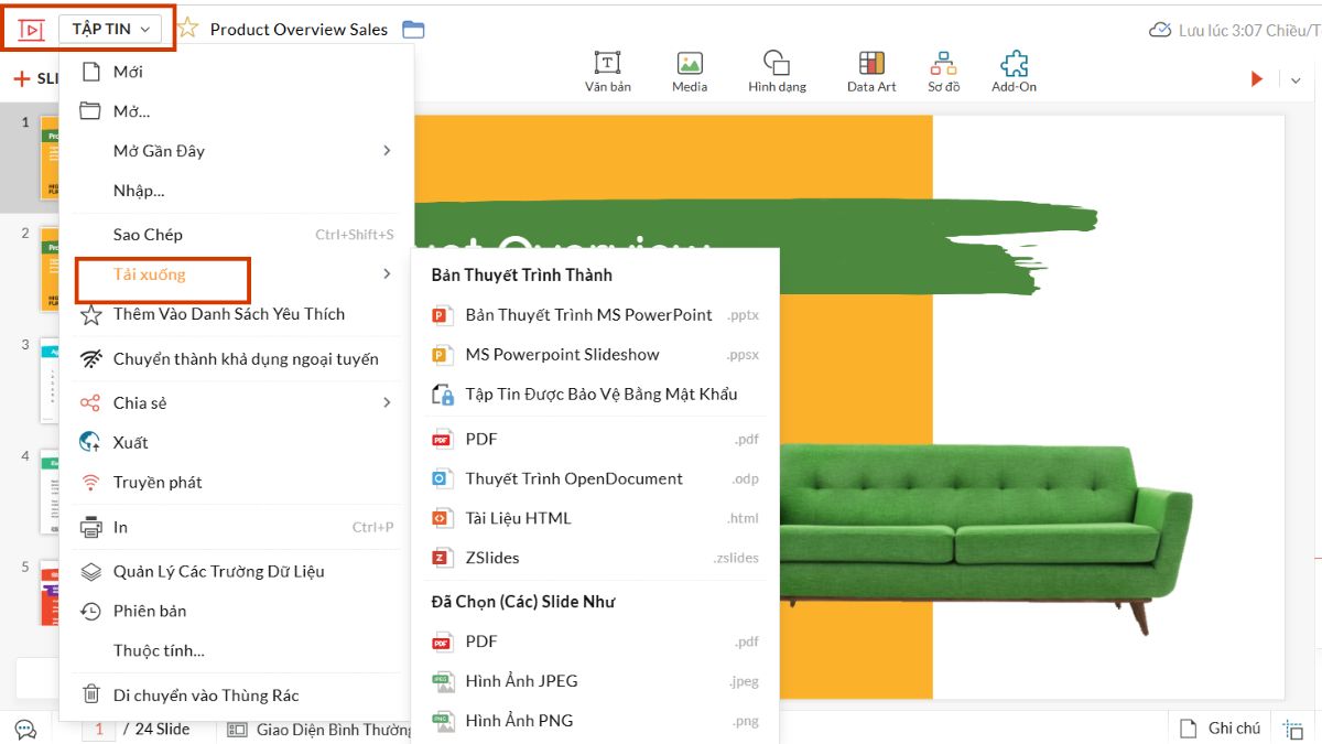 Cách sử dụng Zoho Show AI tạo slide thuyết trình bước 5