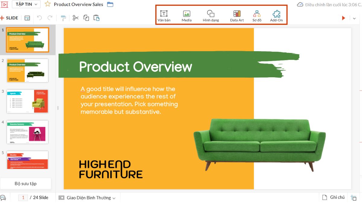 Cách sử dụng Zoho Show AI tạo slide thuyết trình bước 4