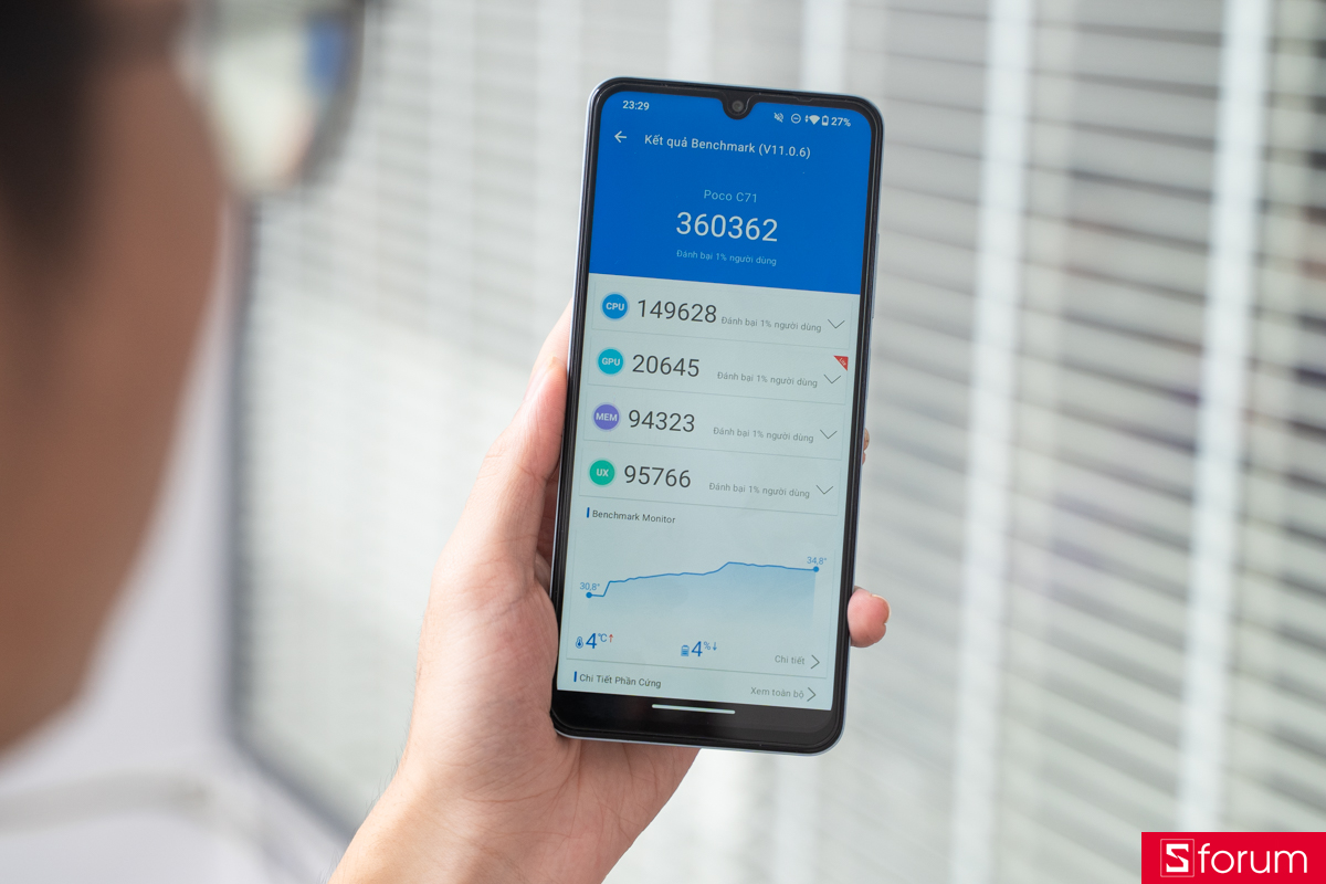 Điểm Antutu Benchmark của Xiaomi POCO C71