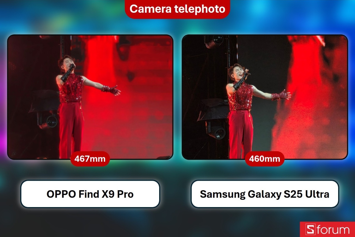 So sánh zoom giữa Find X9 Pro và Galaxy S25 Ultra