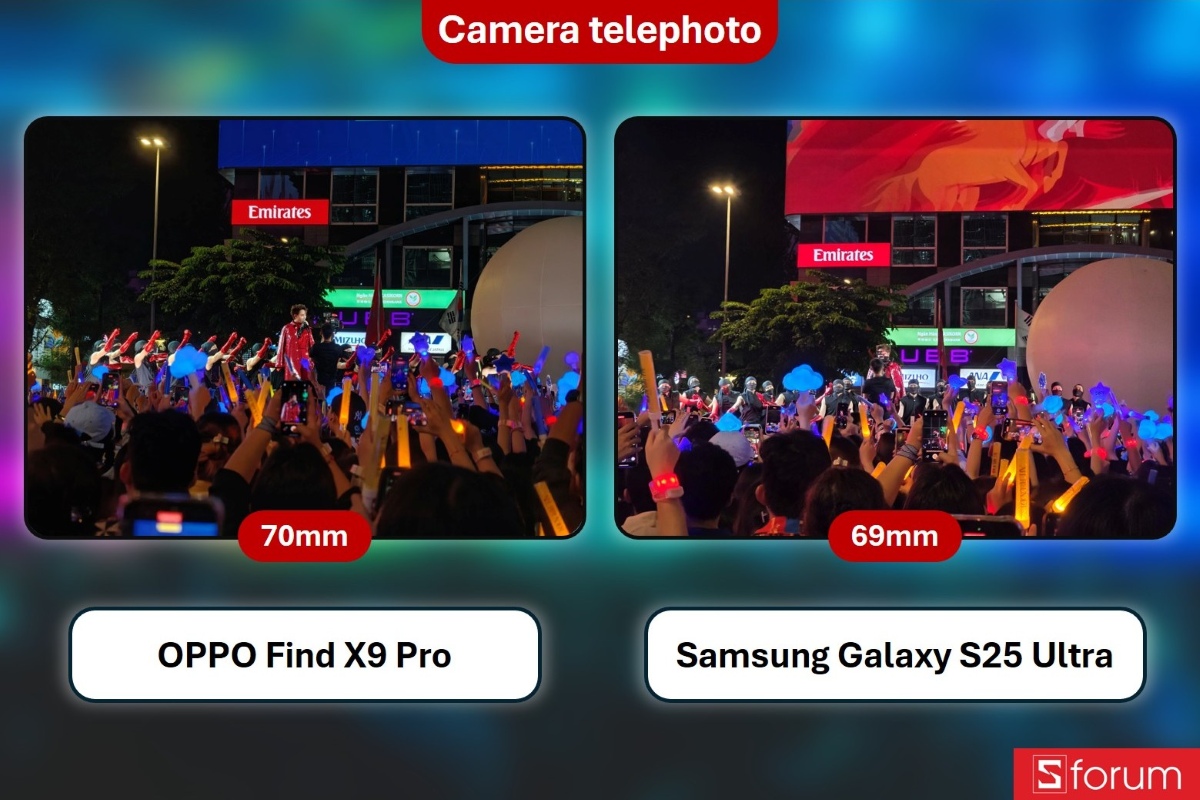 So sánh zoom giữa Find X9 Pro và Galaxy S25 Ultra
