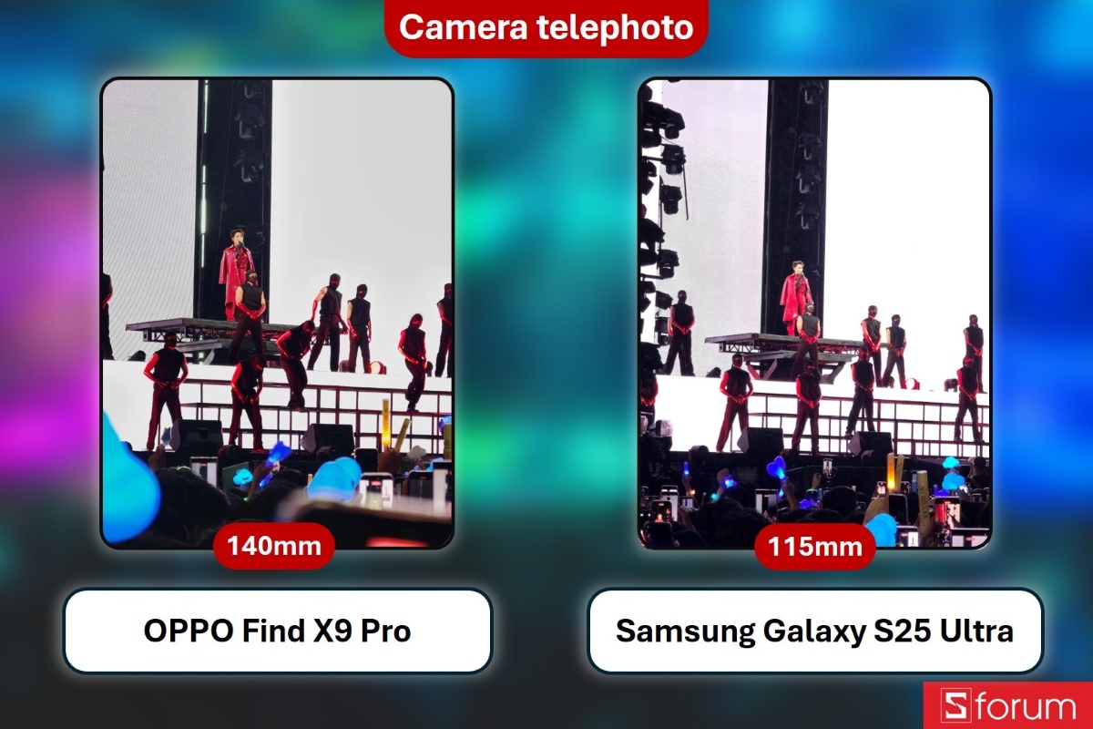 So sánh zoom giữa Find X9 Pro và Galaxy S25 Ultra