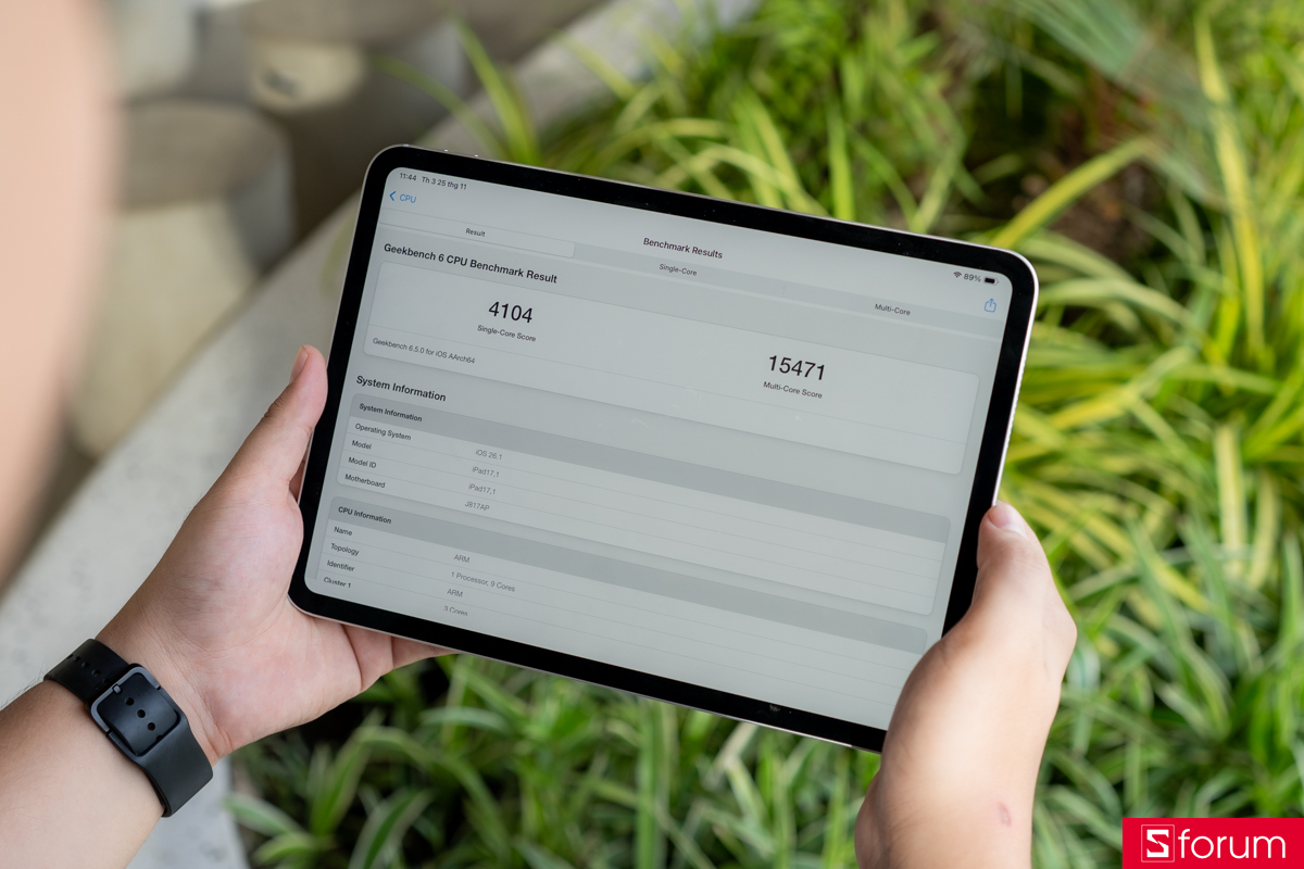 Điểm đơn/đa nhân trên CPU của iPad Pro M5
