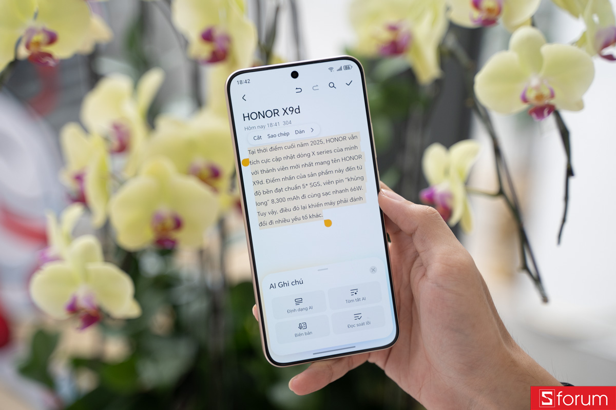 Các tính năng AI trên HONOR X9d cũng hoạt động với Tiếng Việt