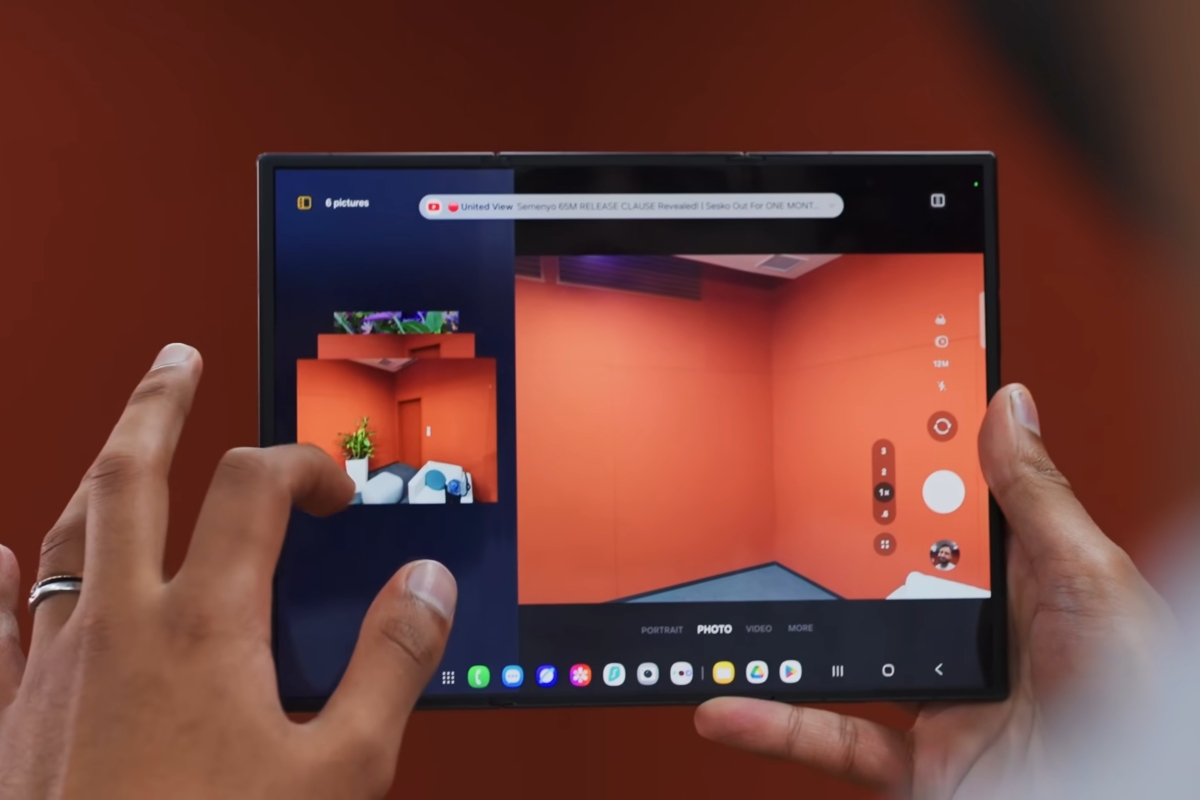 Giao diện camera của Samsung Galaxy Z TriFold