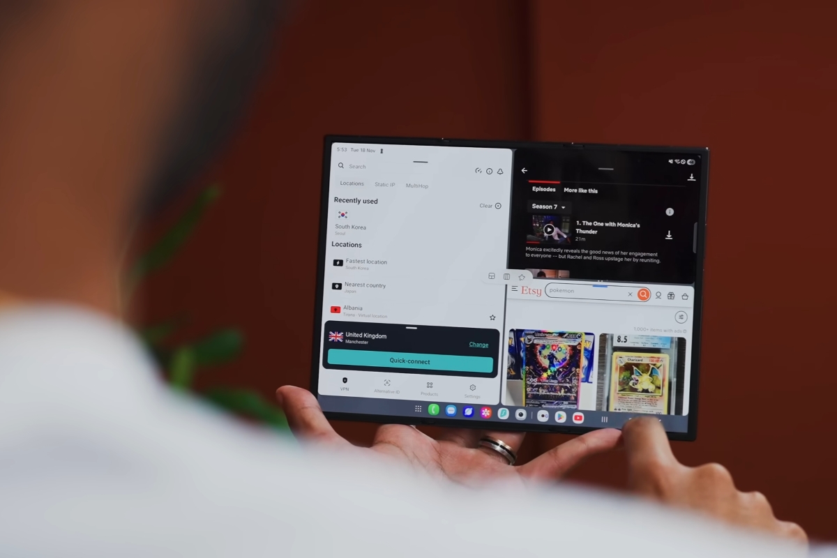 Bố cục đa nhiệm của Samsung Galaxy Z TriFold'