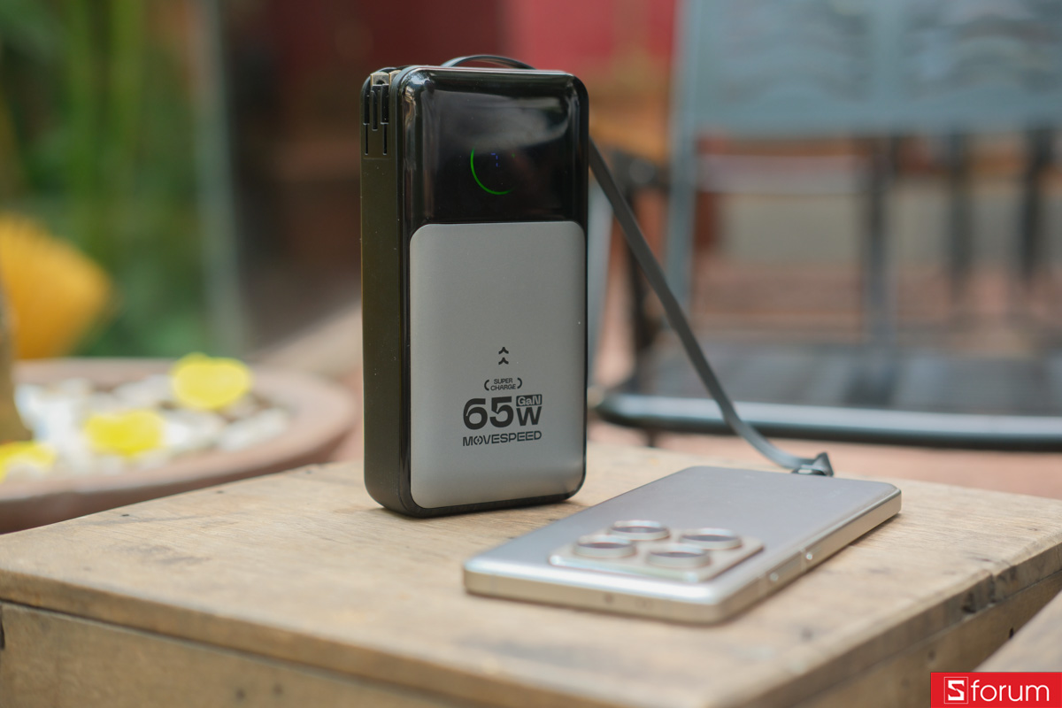 Trên tay MoveSpeed 20.000mAh 65W 1A1C về phần tính năng sạc