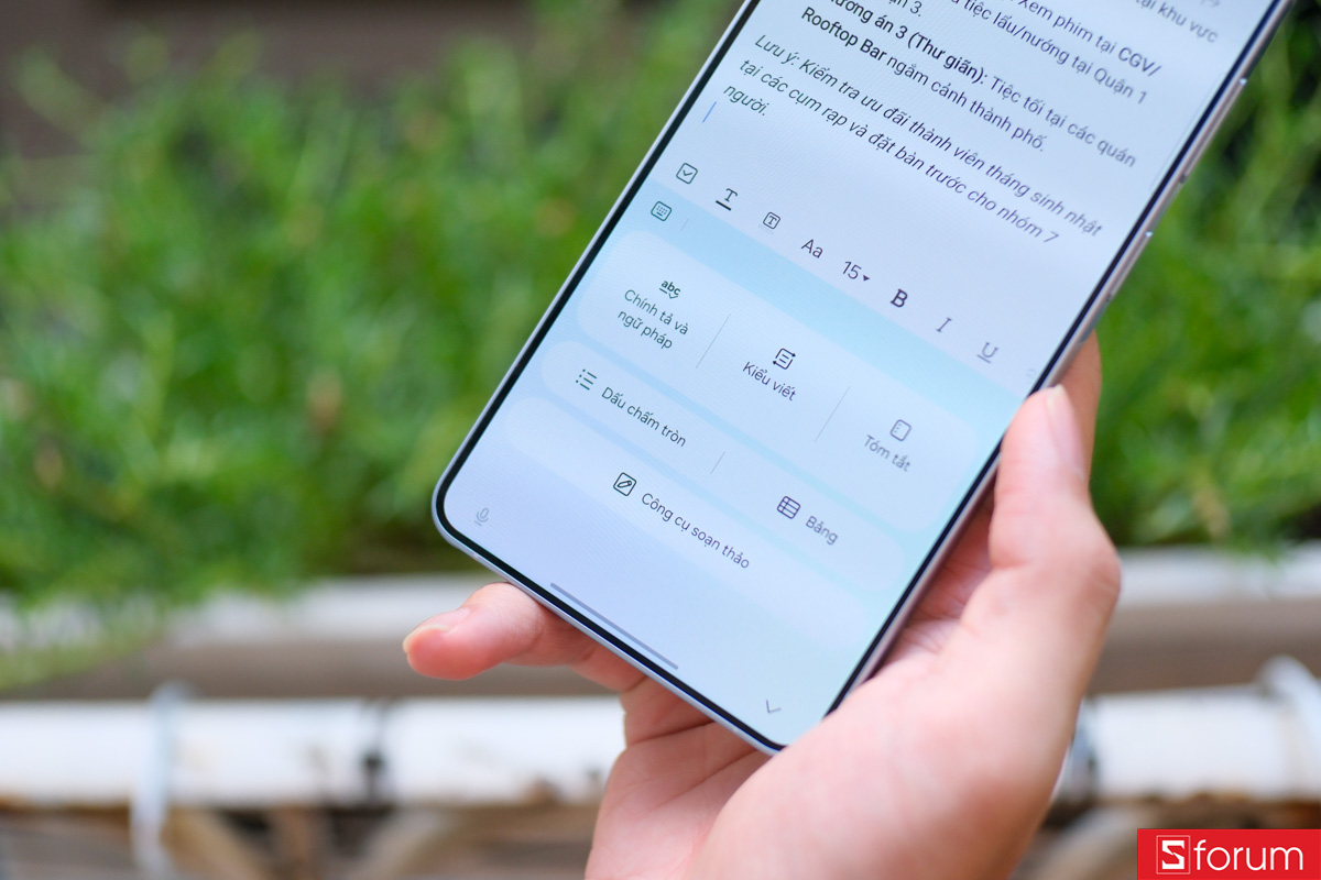 Đánh giá Galaxy AI với bộ công cụ trong Ghi chú