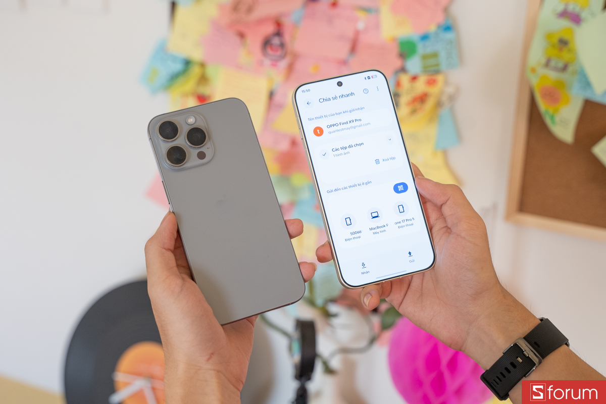 Test tốc độ AirDrop từ Galaxy S26 Ultra, OPPO Find X9 Pro sang iPhone 17 Pro Max