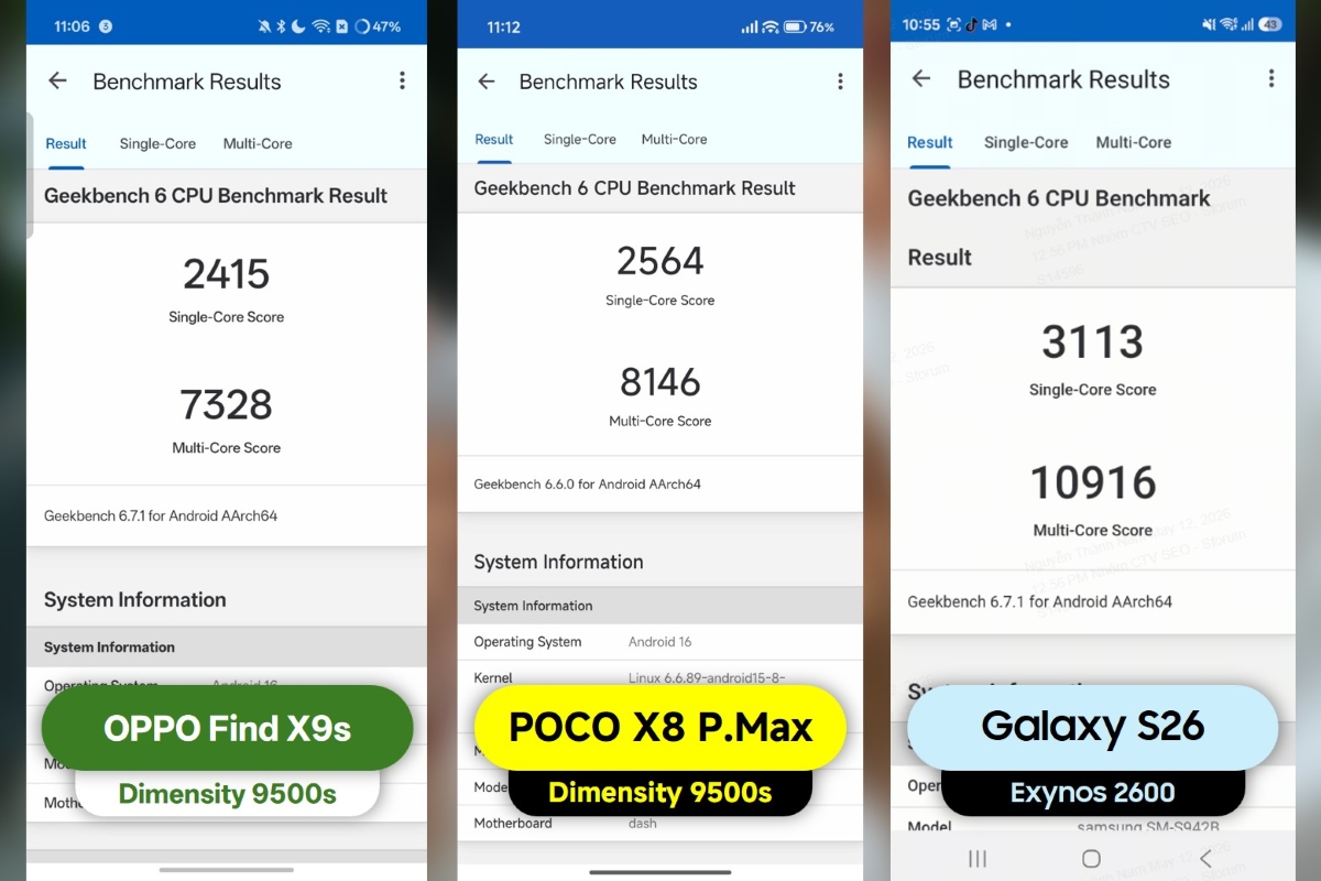 Đánh giá hiệu năng OPPO Find X9s với các phần mềm benchmark