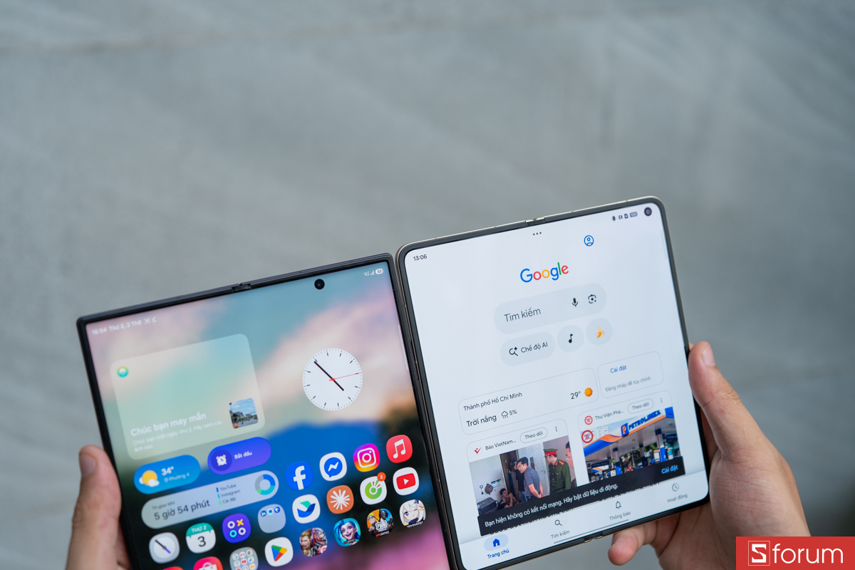 So sánh màn hình khi đặt Galaxy Z Fold8 Ultra cạnh Find N6