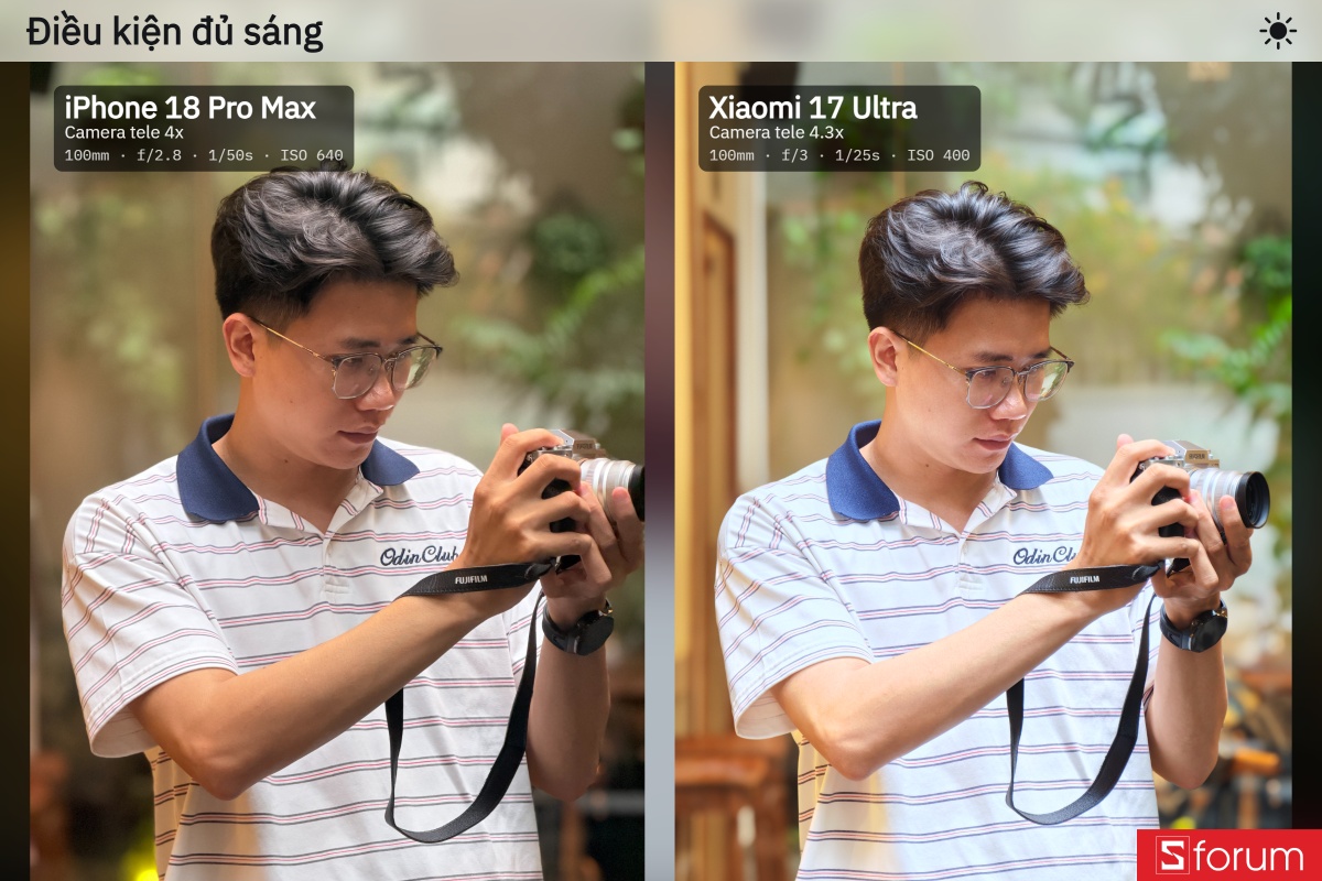So sánh camera chụp ảnh chân dung của iPhone 18 Pro Max và Xiaomi 17 Ultra